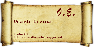 Orendi Ervina névjegykártya